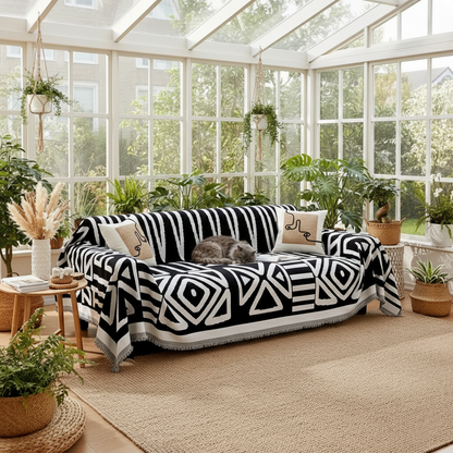 Bohemian Vibes – Premium Woven Sofa Cover | Throw | Blanket