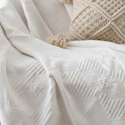 Minimalist Bohemian Woven Throw | Sofa Cover | Blanket