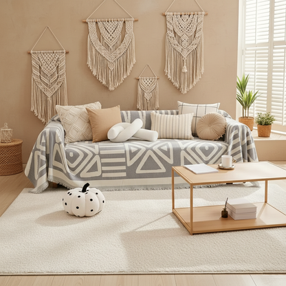 Bohemian Vibes – Premium Woven Sofa Cover | Throw | Blanket