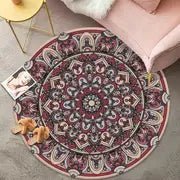 Bohemian Golden Round Rug - Vintage Washable Carpet