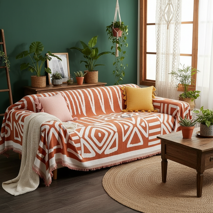 Bohemian Vibes – Premium Woven Sofa Cover | Throw | Blanket