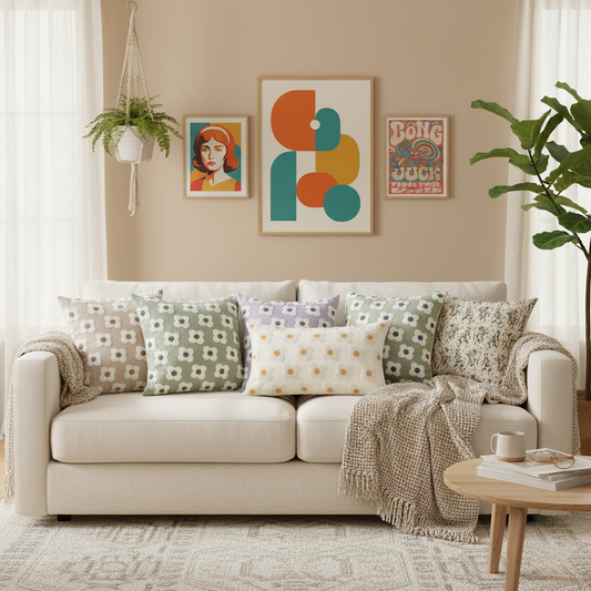 Vintage Flower Embroidered Cushion Covers