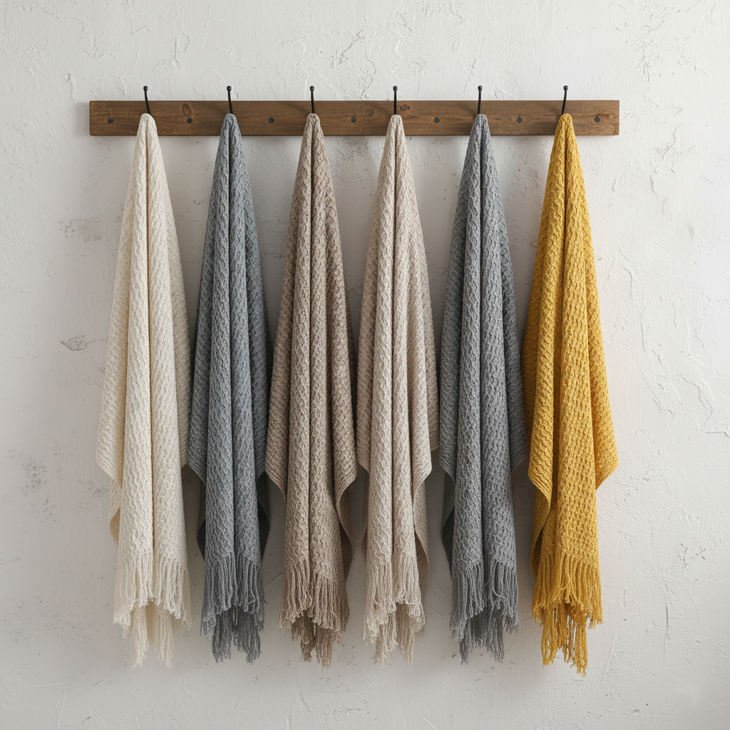 Boho Nordic Knitted Blanket | Soft Woven Sofa Throw | Modern Minimalist Home Décor